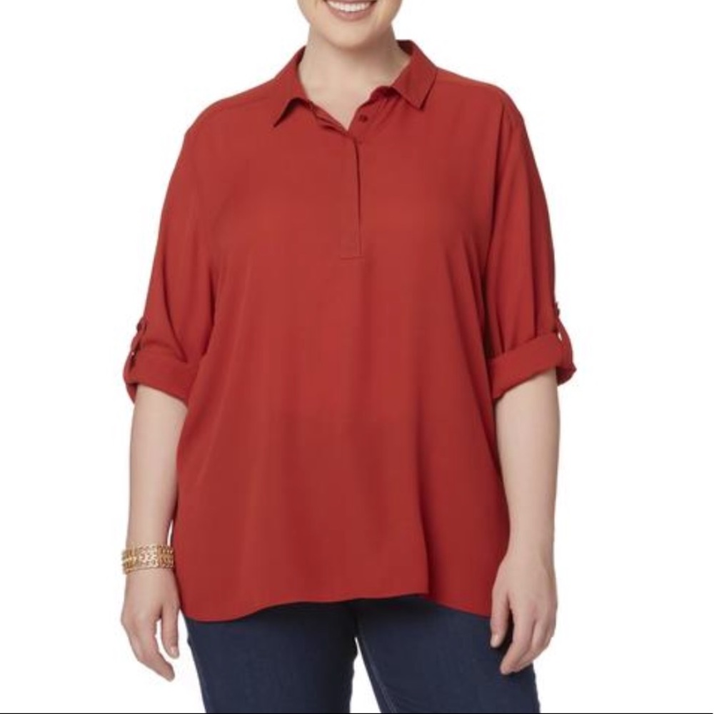 NWT plus size top in color called Ketchup